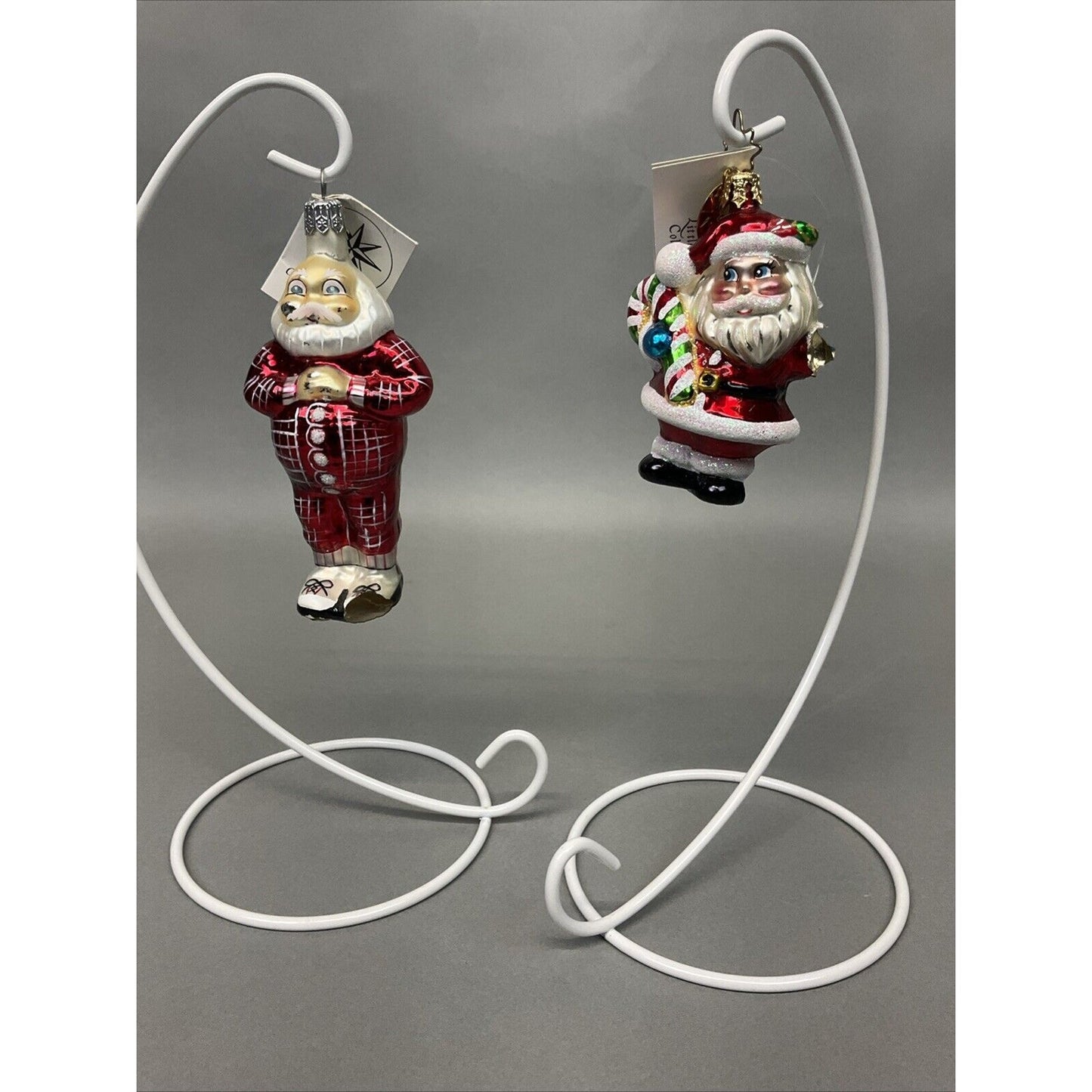 Radko Sleepy Time Santa Claus + Santa Christmas Gems Christmas Ornaments/Damaged