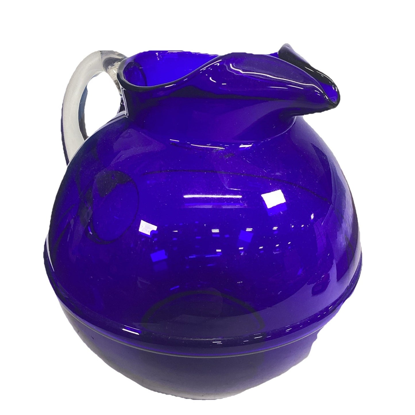 Cambridge Hand Blown Glass Art Deco Cobalt Blue Pitcher - 3400 Line