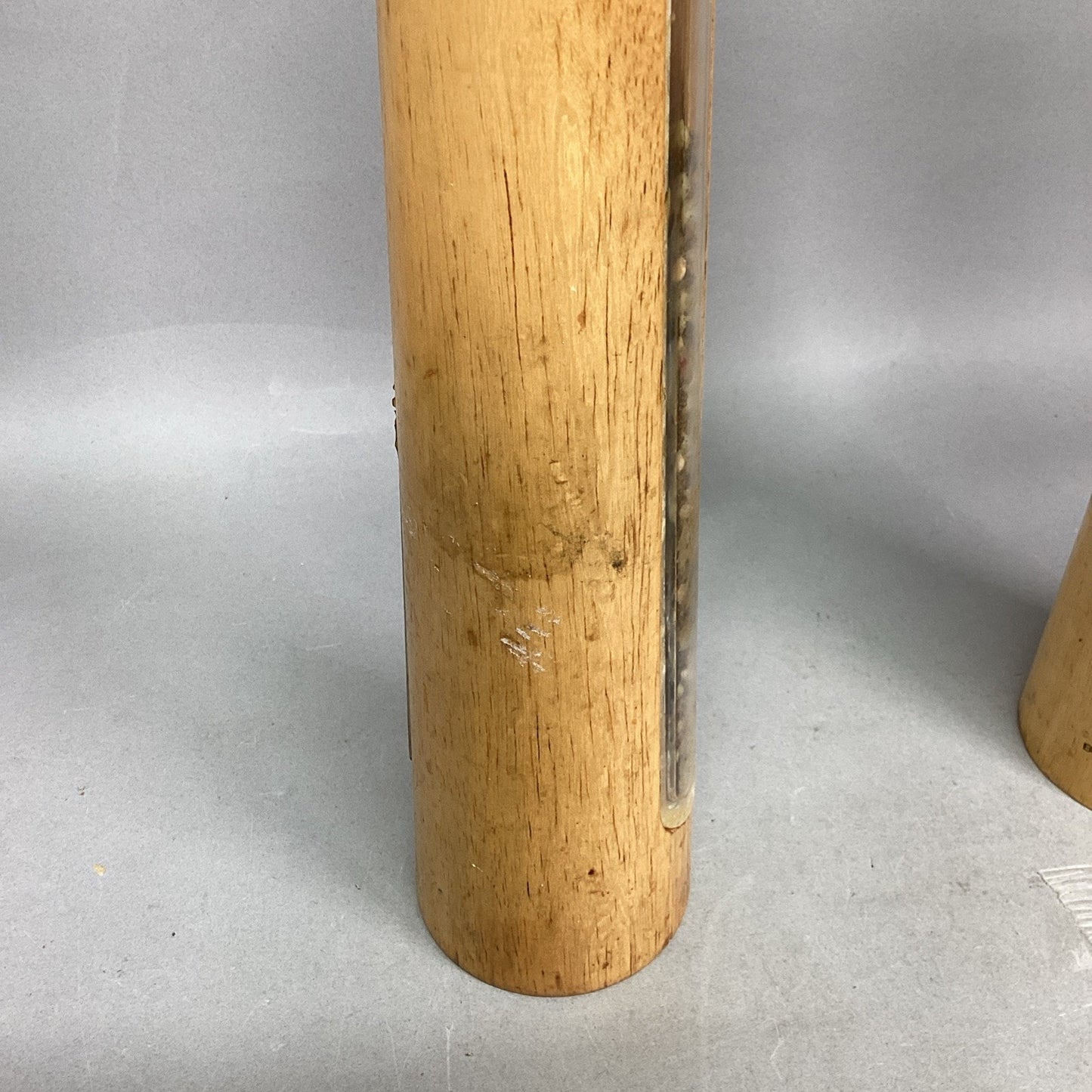 2-Piece Wooden Salt & Pepper Grinder/Mill 16" Tall w/See Thru Panels - Italy