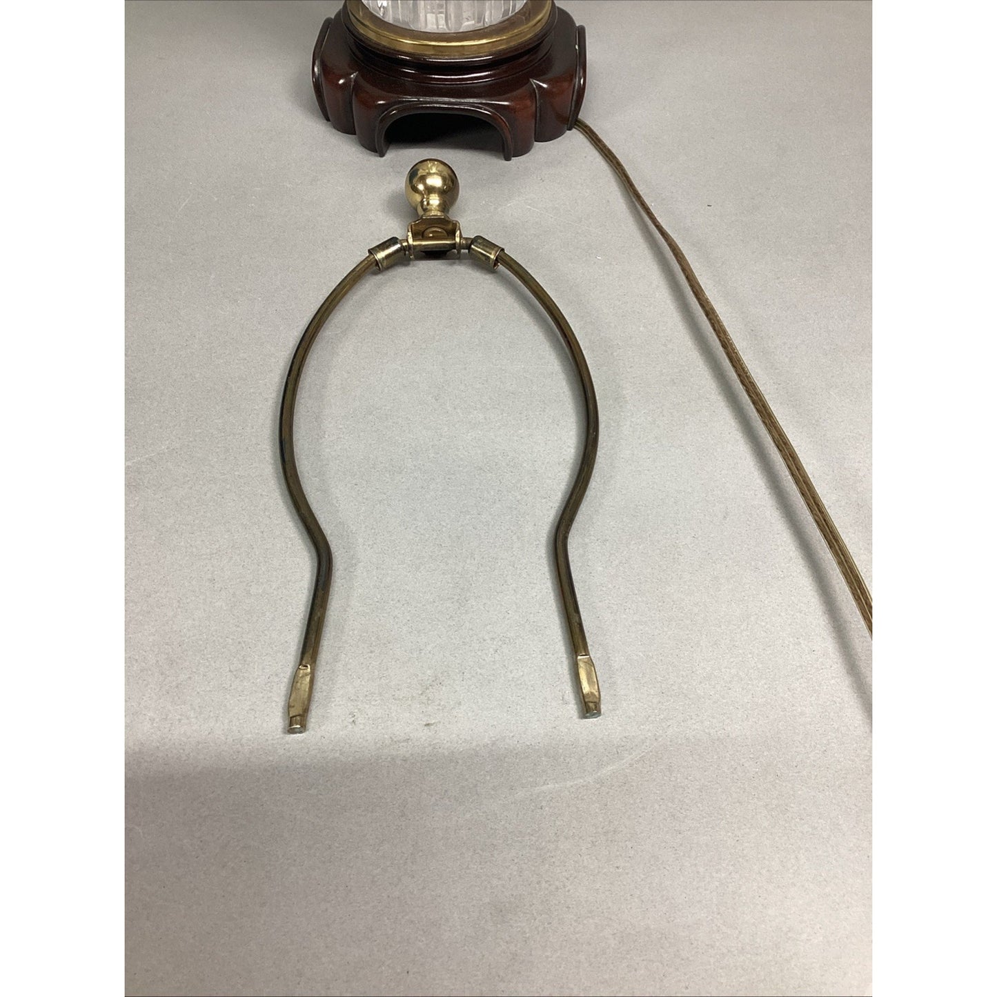 Vintage Pressed/Molded Glass Lamp W/ Hardware - 17.5”H - Tested And Works