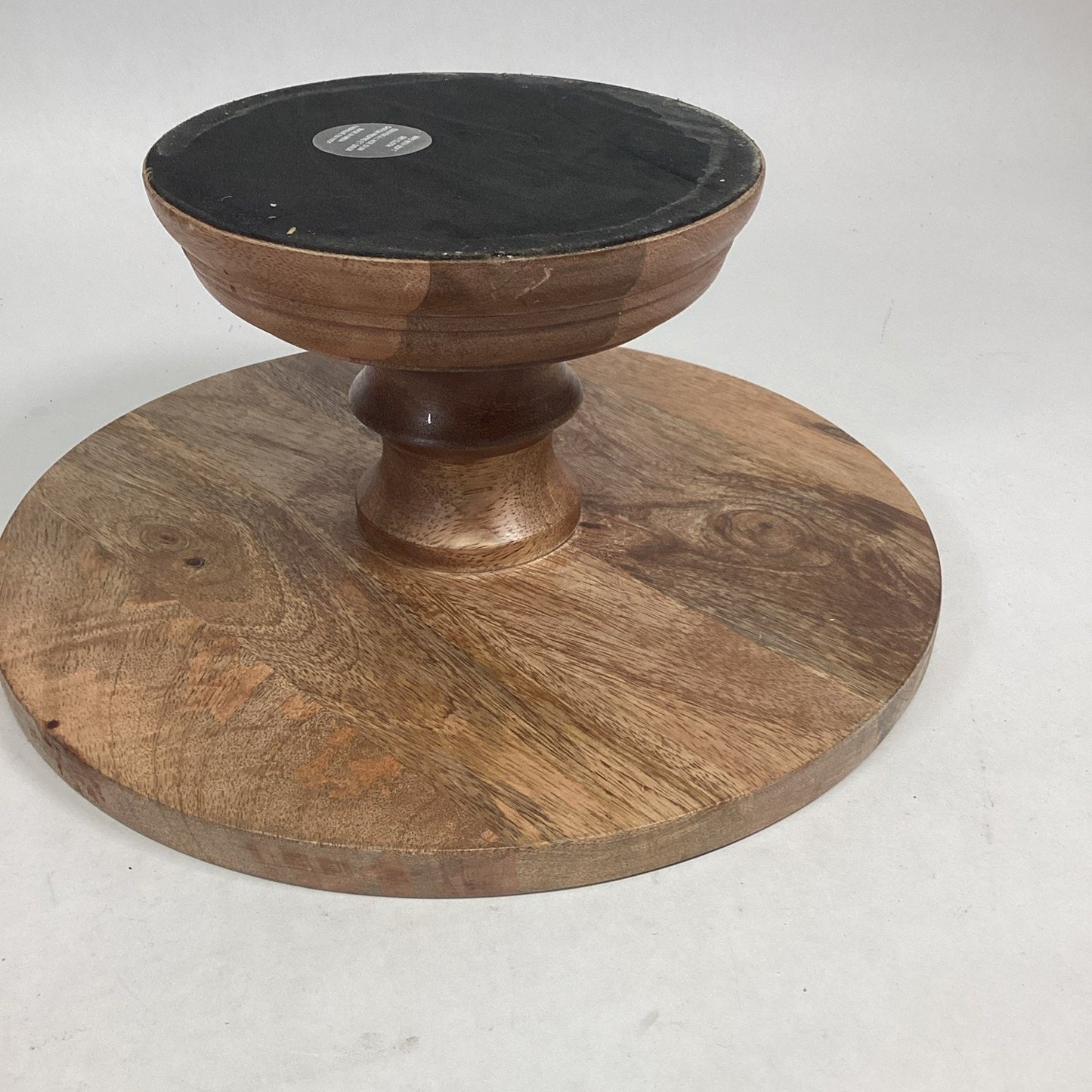 Rustic Farmhouse Decor Wooden Cake Stand - 11.5”Dx5”H - Made In India