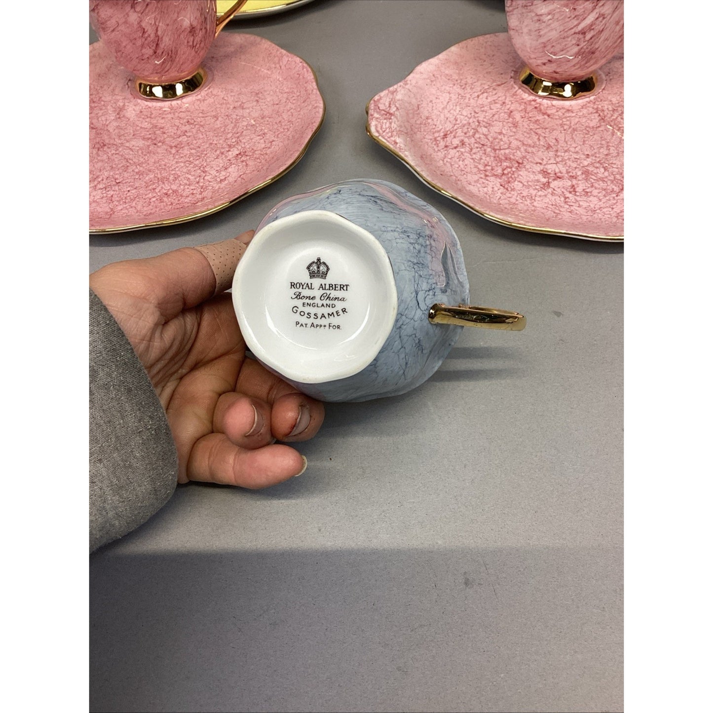 11 Pc Royal Albert Gossamer England Cups, Saucer Snack, Luncheon Plates