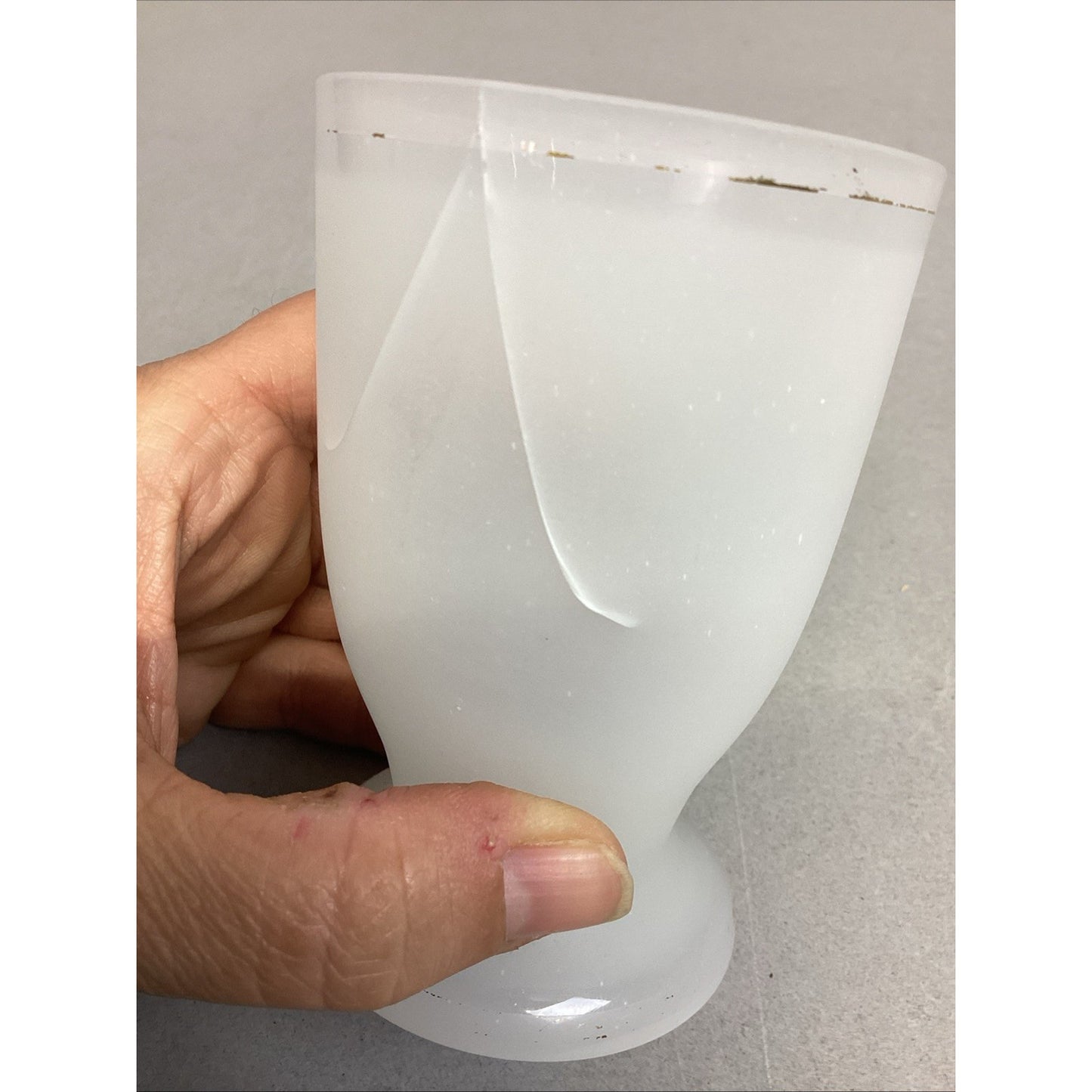 Set Of 7 Vintage Frosted Glass Egg Cups - 4”H