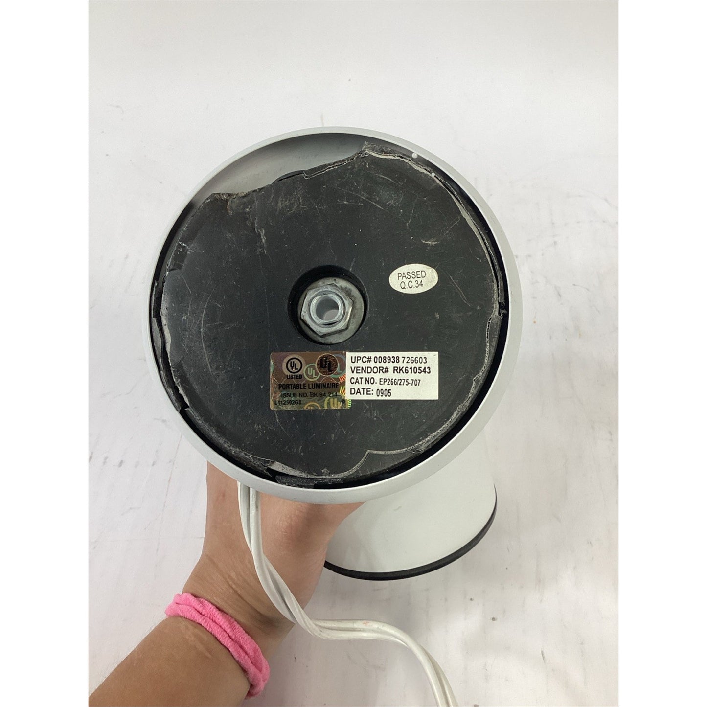 Portable Luminaire Lamp Spotlight With Red/White/Blue Lightbulb