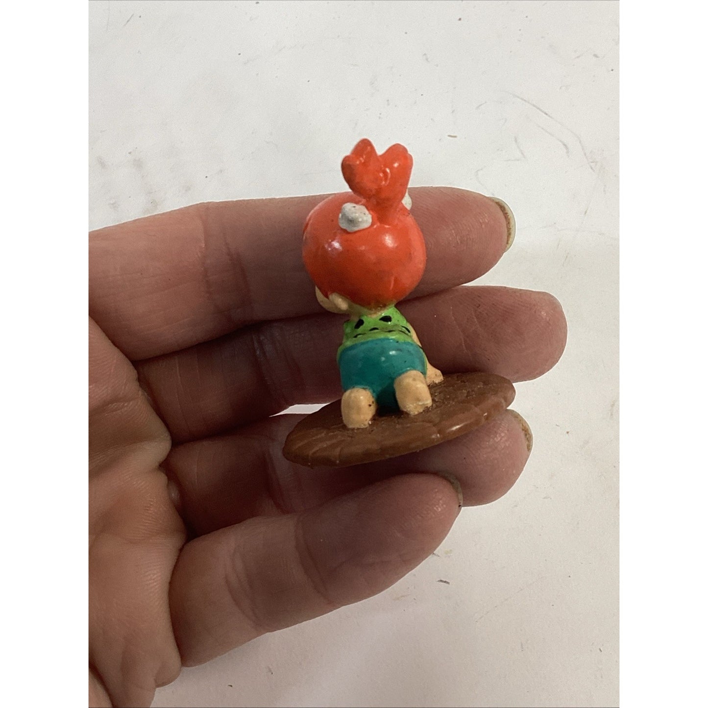 Vintage 1990 Fred Flinstone, Bam Bam And Pebbles Molded Toy Figures