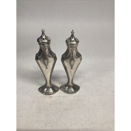Antique Silver Plated WB Salt & Pepper Shakers - #3113 - Patent March 29, 1927