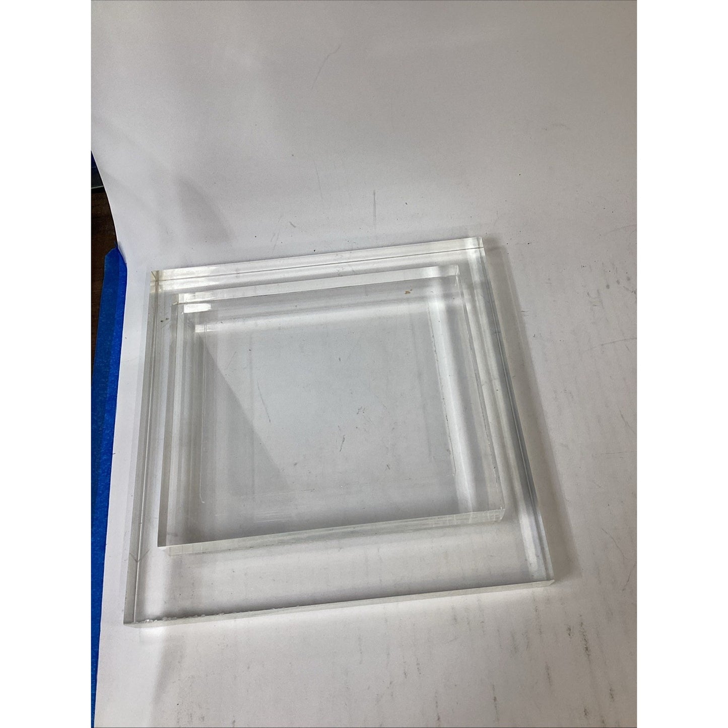 Clear Acrylic Heavy Display Stand - 2 Levels - 10x10x2.5”
