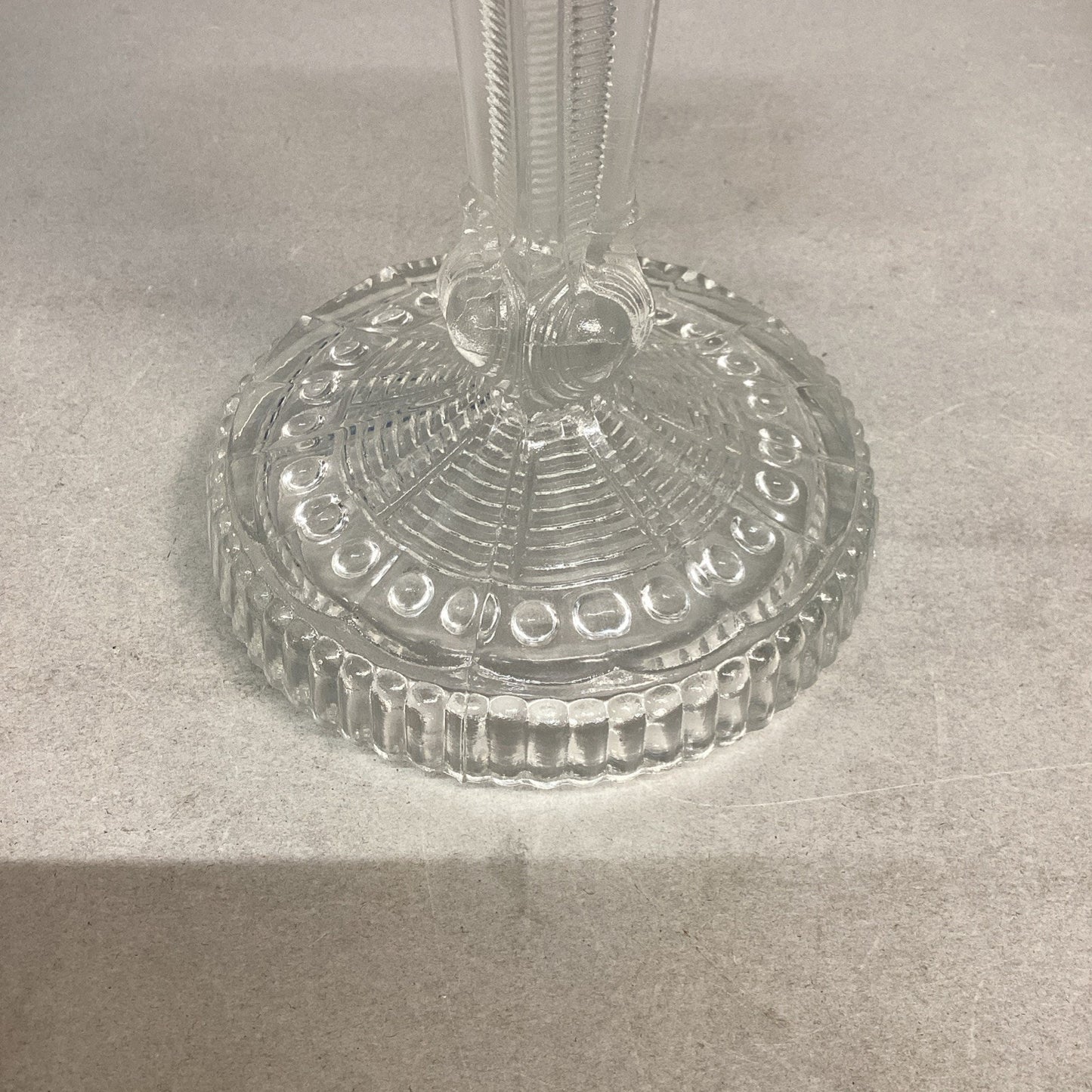 Elegant Antique Bayel Louis XV Candlestick 8.5" Clear Pressed Glass