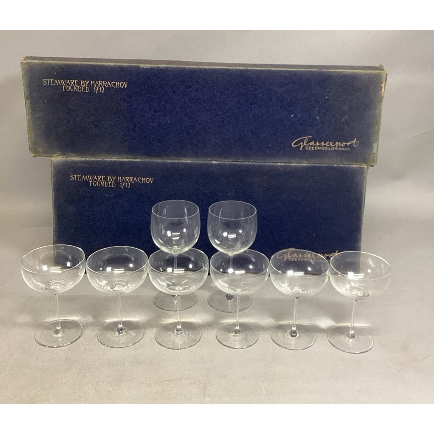 Stemware By Harrachov Champagne And Wine Glasses With Original Boxes
