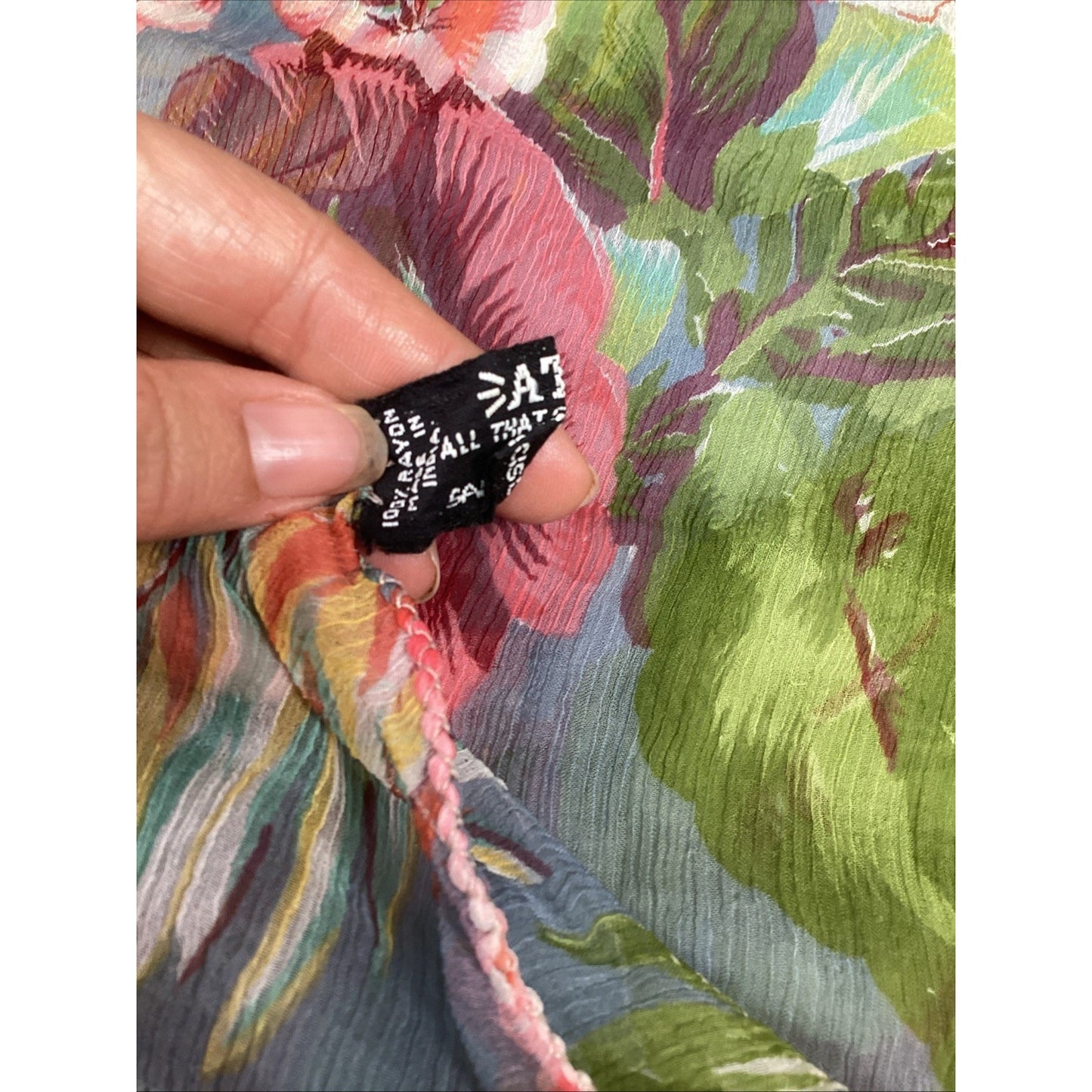All That Glitters Sheer Vibrant Floral Scarf - Made In India - 60x25”