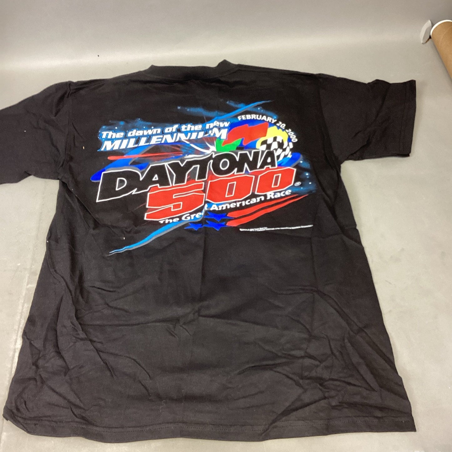 Vintage Mens Large Daytona 500 NASCAR February 2000 Double-Sided Graphic T-shirt
