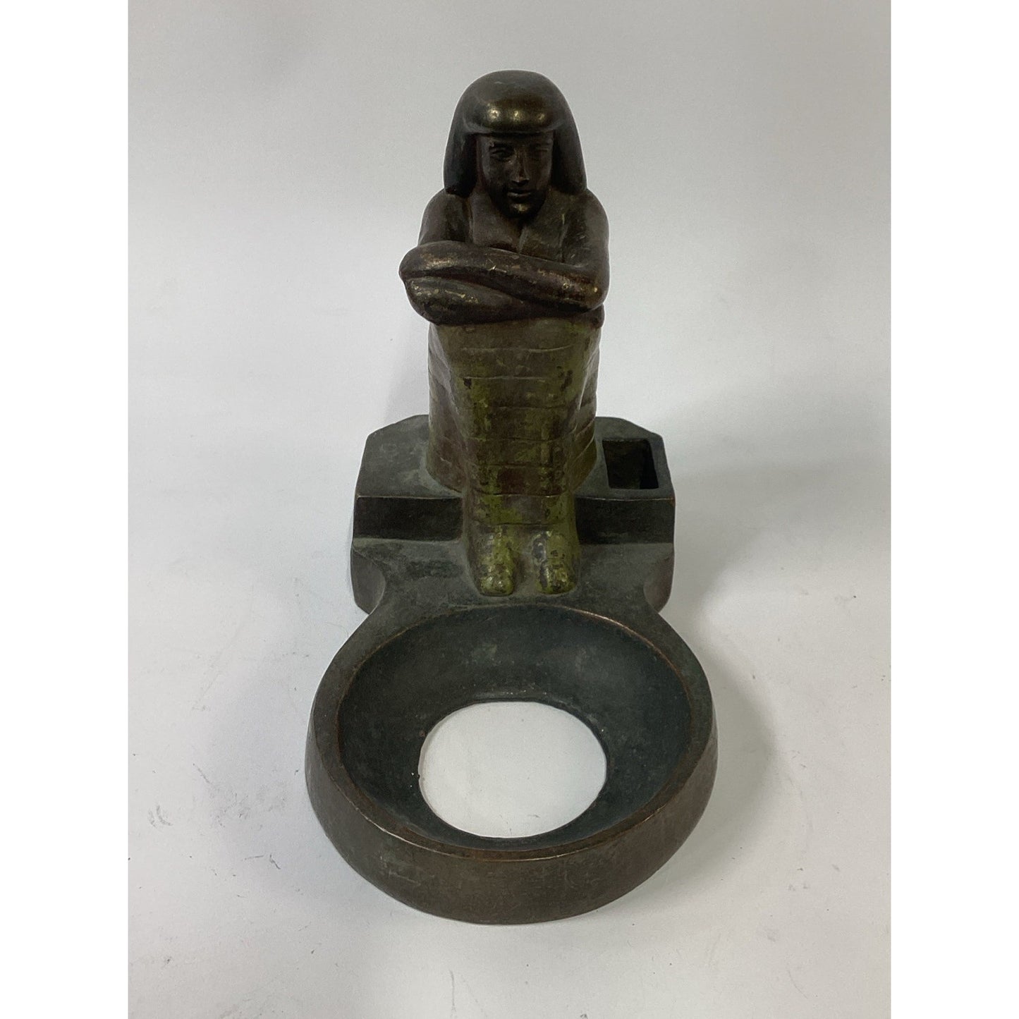 Vintage Metal Egyptian Ashtray Art (Missing Insert)