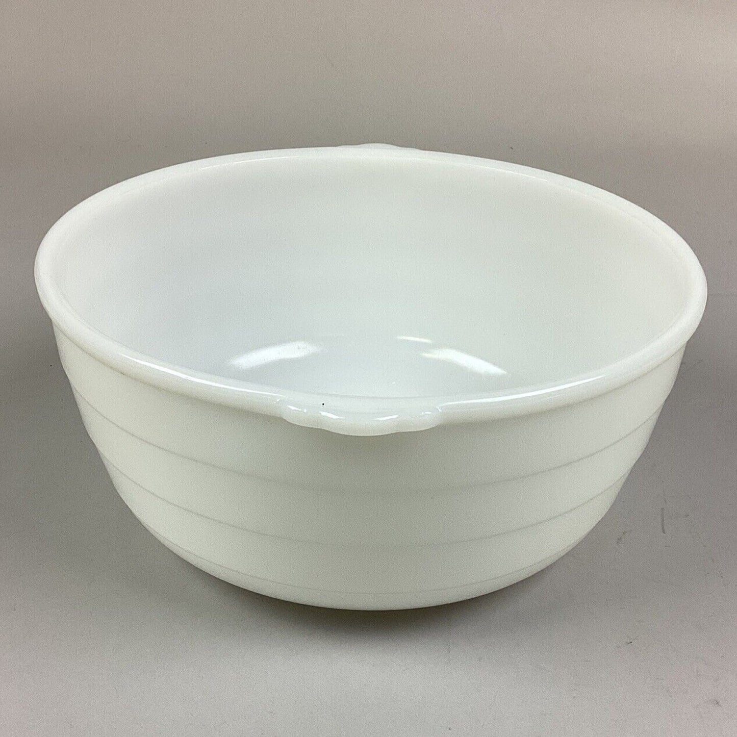 Vintage 1940s General Electric Milk Glass 10” White Ribbed Mixing Bowl