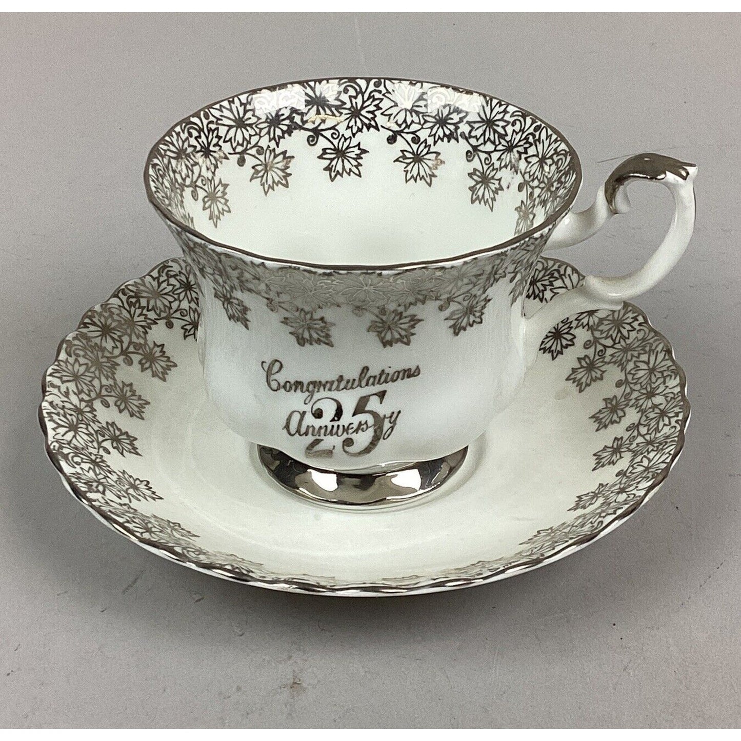 Royal Albert Bone China England Tea Cup And Saucer Set - 25th Anniversary