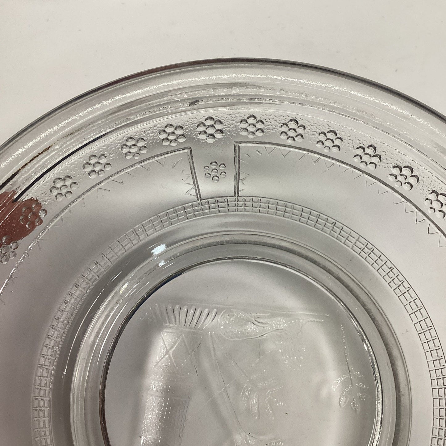 Antique 1880’s Egyptian Pattern Pressed Glass Soup or Cereal Bowls