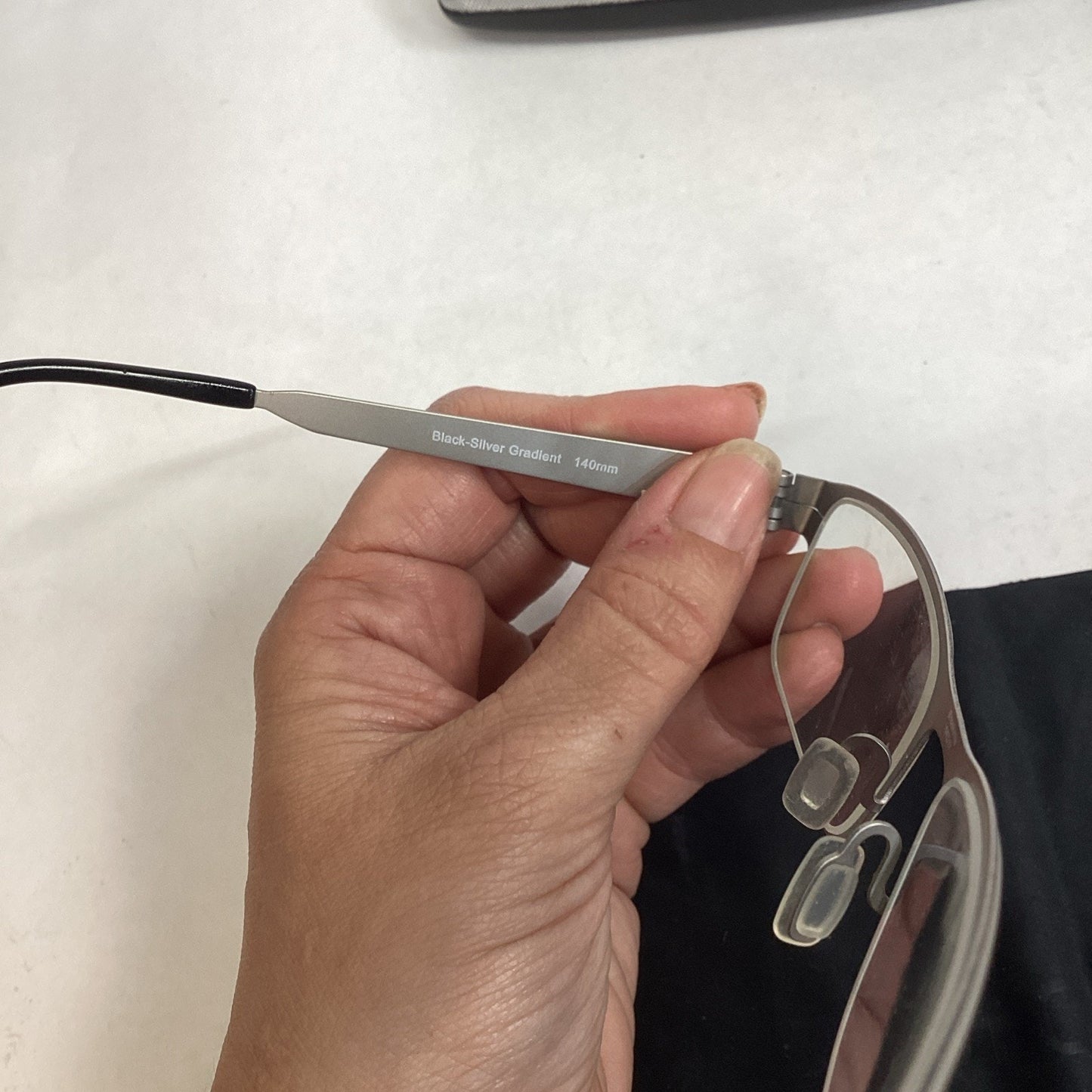 Zero G Titanium Brookville Black Silver Gradient 140mm Glasses W/ Hard Case
