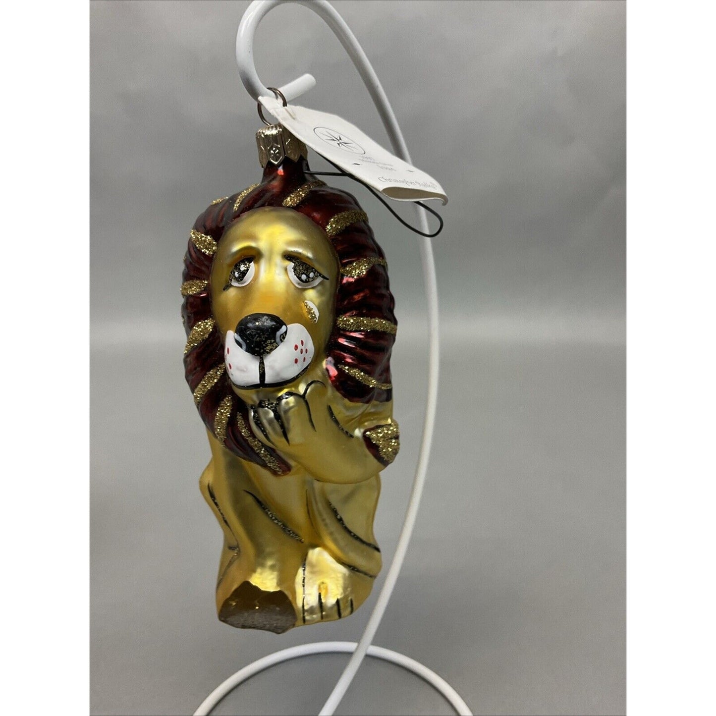 Radko Harvest Hare + Wizard Of Oz Lion Christmas Ornaments / Damaged