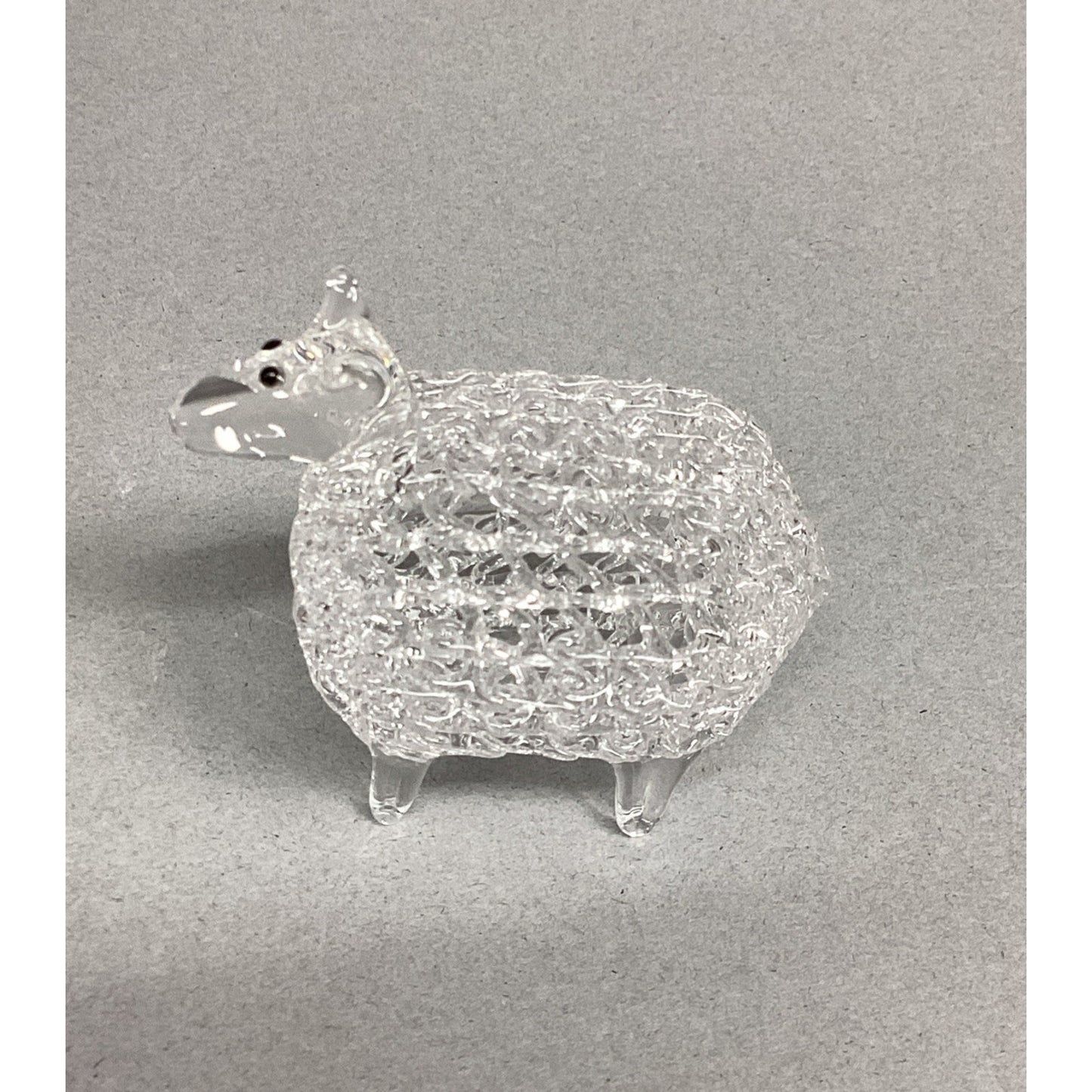 Vintage Small Glass Sheep Figurine