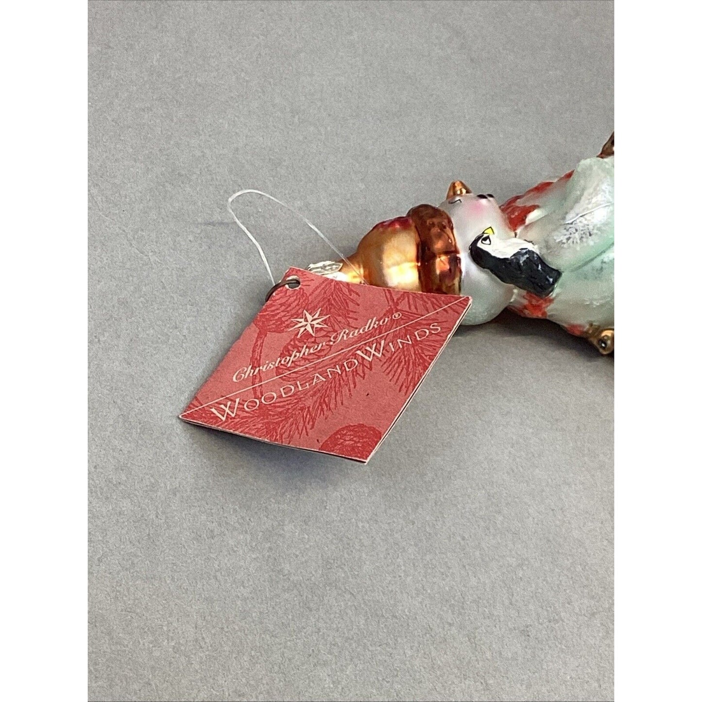 Radko Woodland Winds Carlton Snowman JR. Glass Christmas Ornament W/ Tags