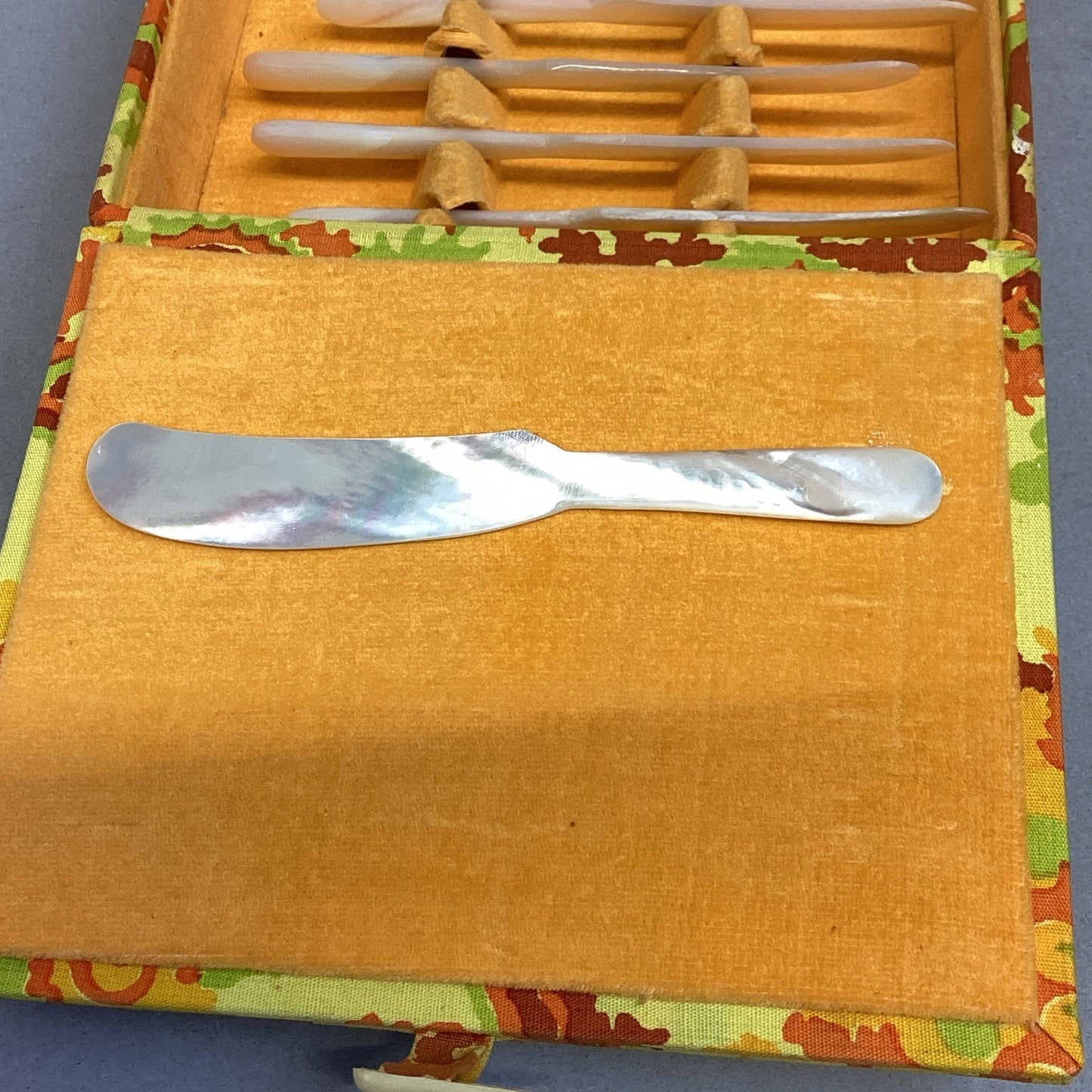 Mother of Pearl CAVIAR Knife Spreader Set of 6 in Original Storage Box