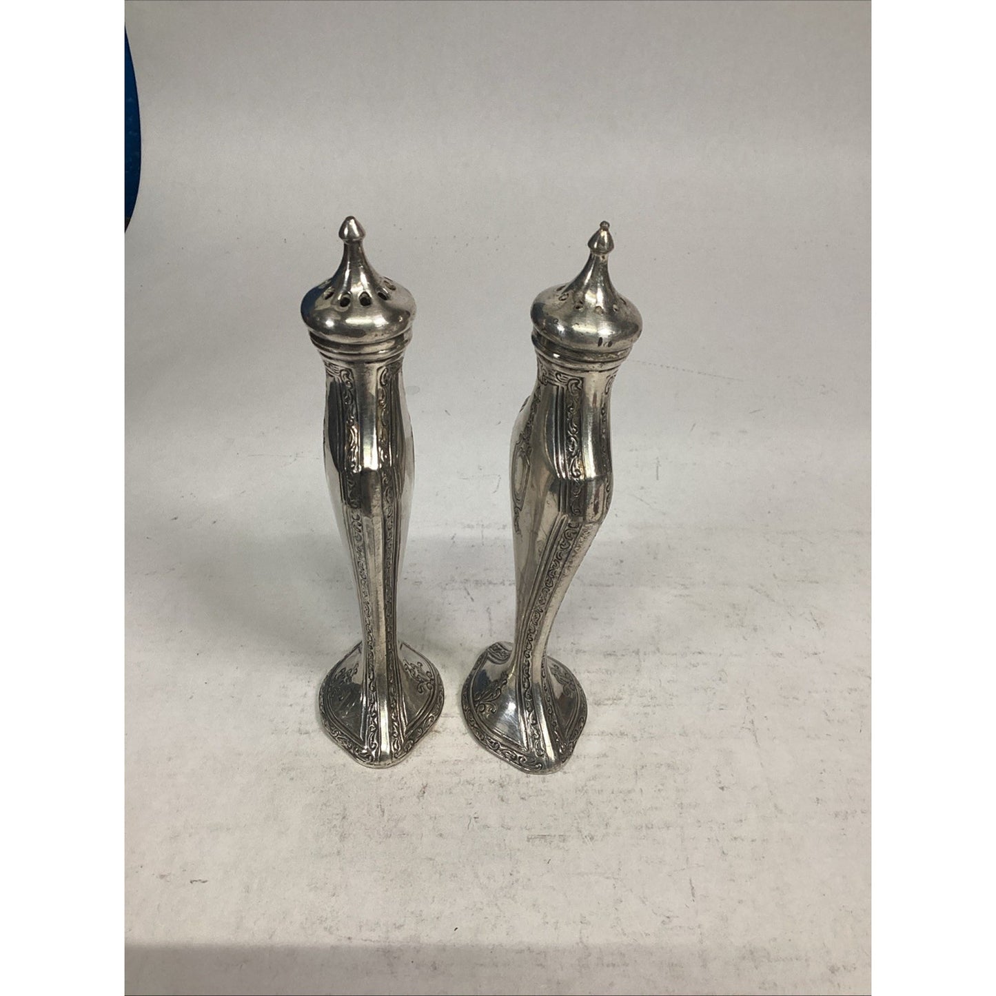 Antique Silver Plated WB Salt & Pepper Shakers - #3113 - Patent March 29, 1927