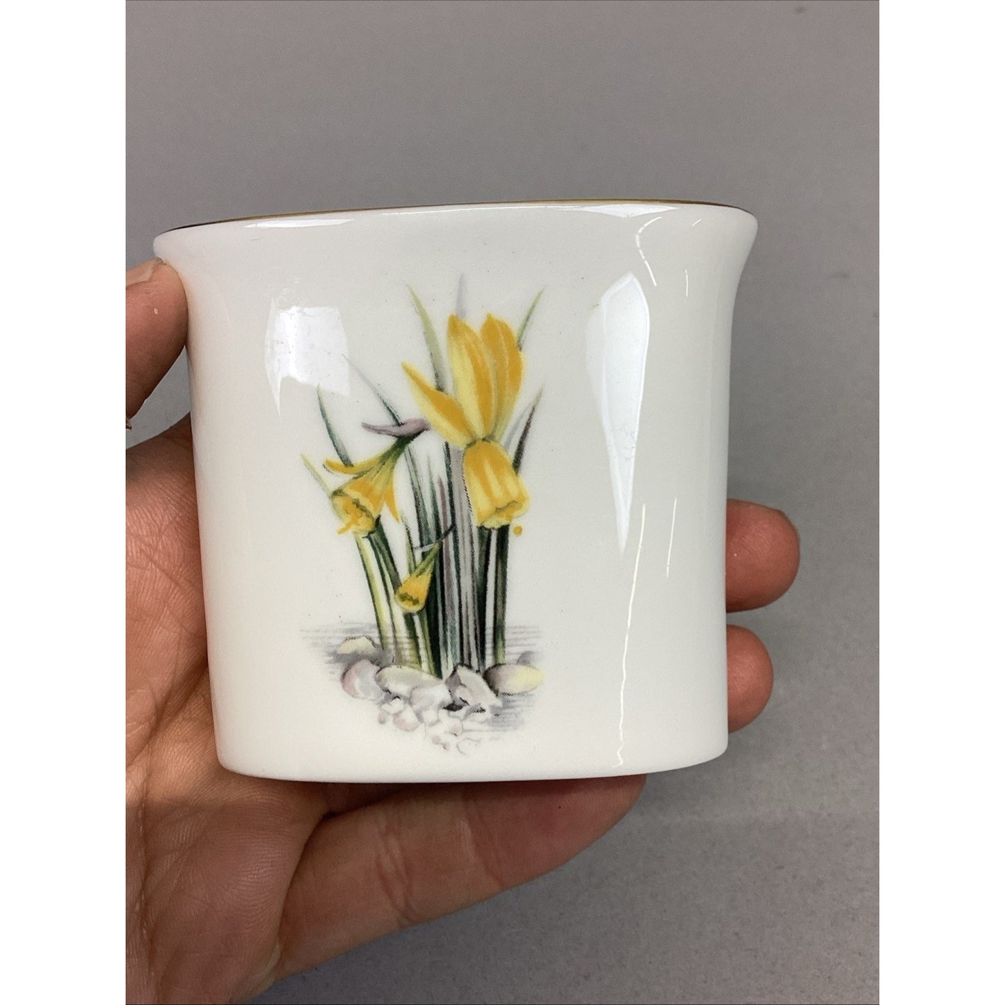 Royal Worcester Fine Bone China Dual Sided Floral Toothpick Holder - England