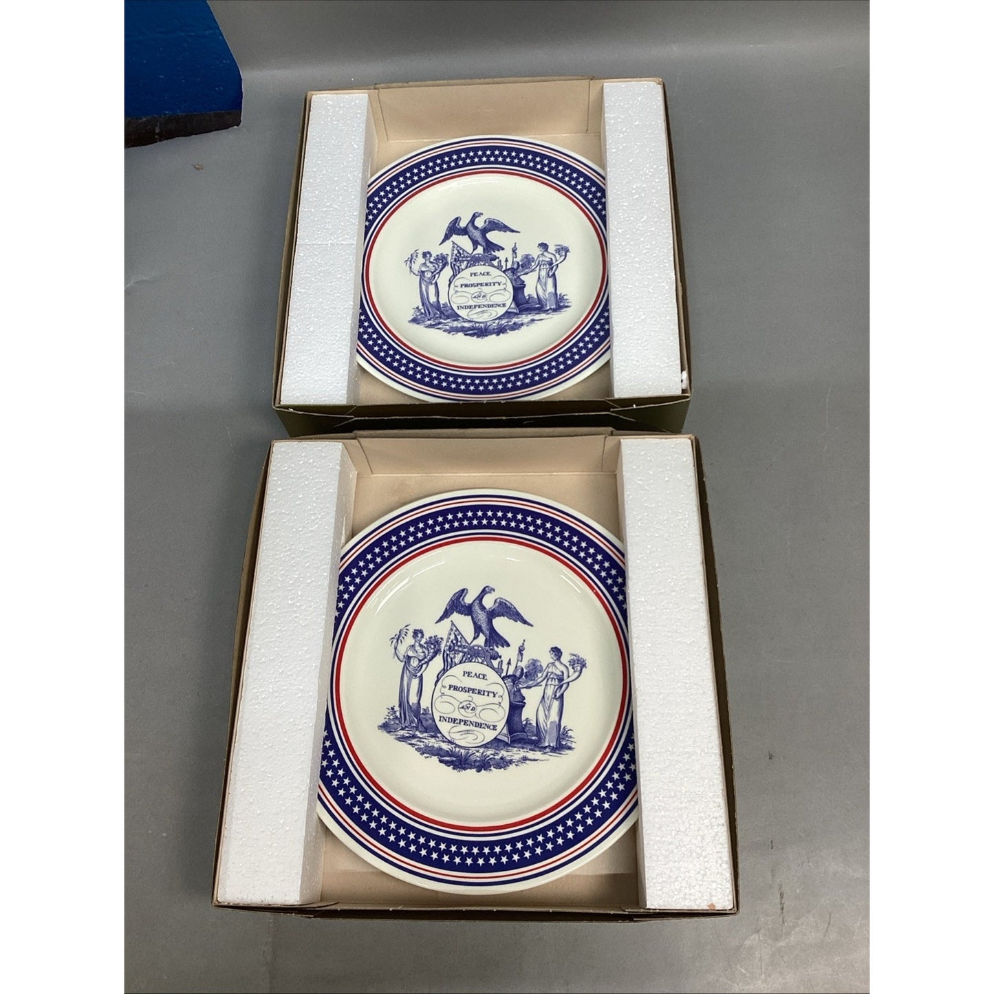 Set Of 2 Pfaltzgraff Bone China George HW Bush Inauguration Plates In Boxes
