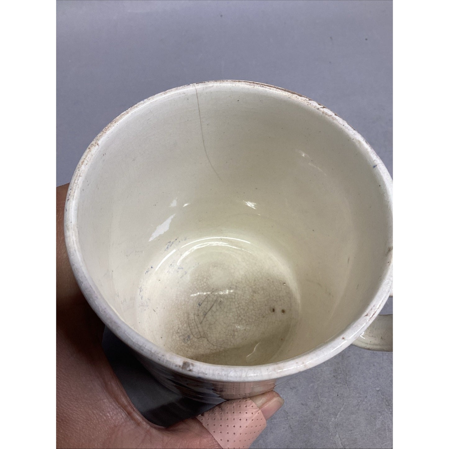 Vintage Japanese Blue Orange Floral Mug - 4.25x4”