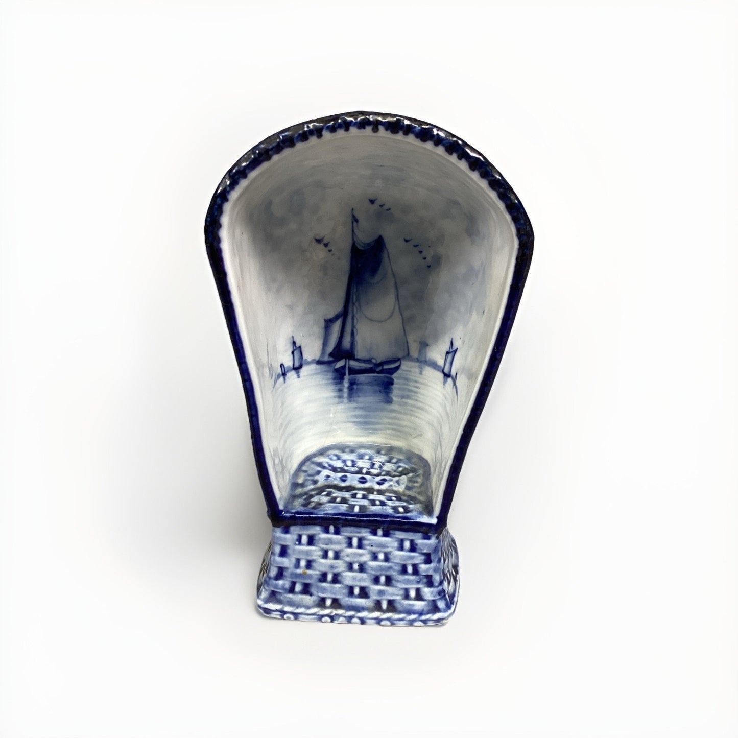 Vintage Delft Rauenstein Wicker Beach Chair Figurine Watch Holder - Holland
