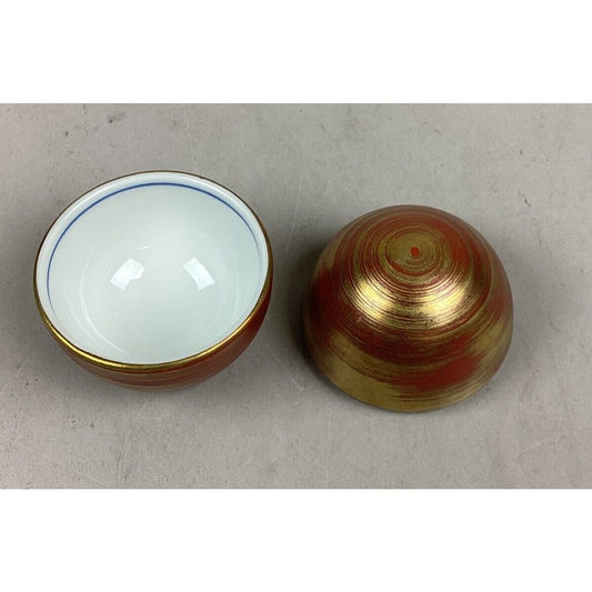 Vintage Oriental Porcelain Egg Cup With Lid - 3.25”H