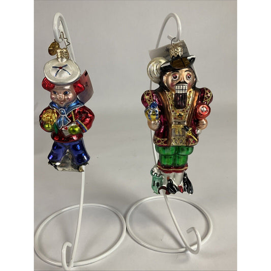 Radko Vintage King Henry VIII + Rags To Romance Boy Christmas Ornaments /Damaged