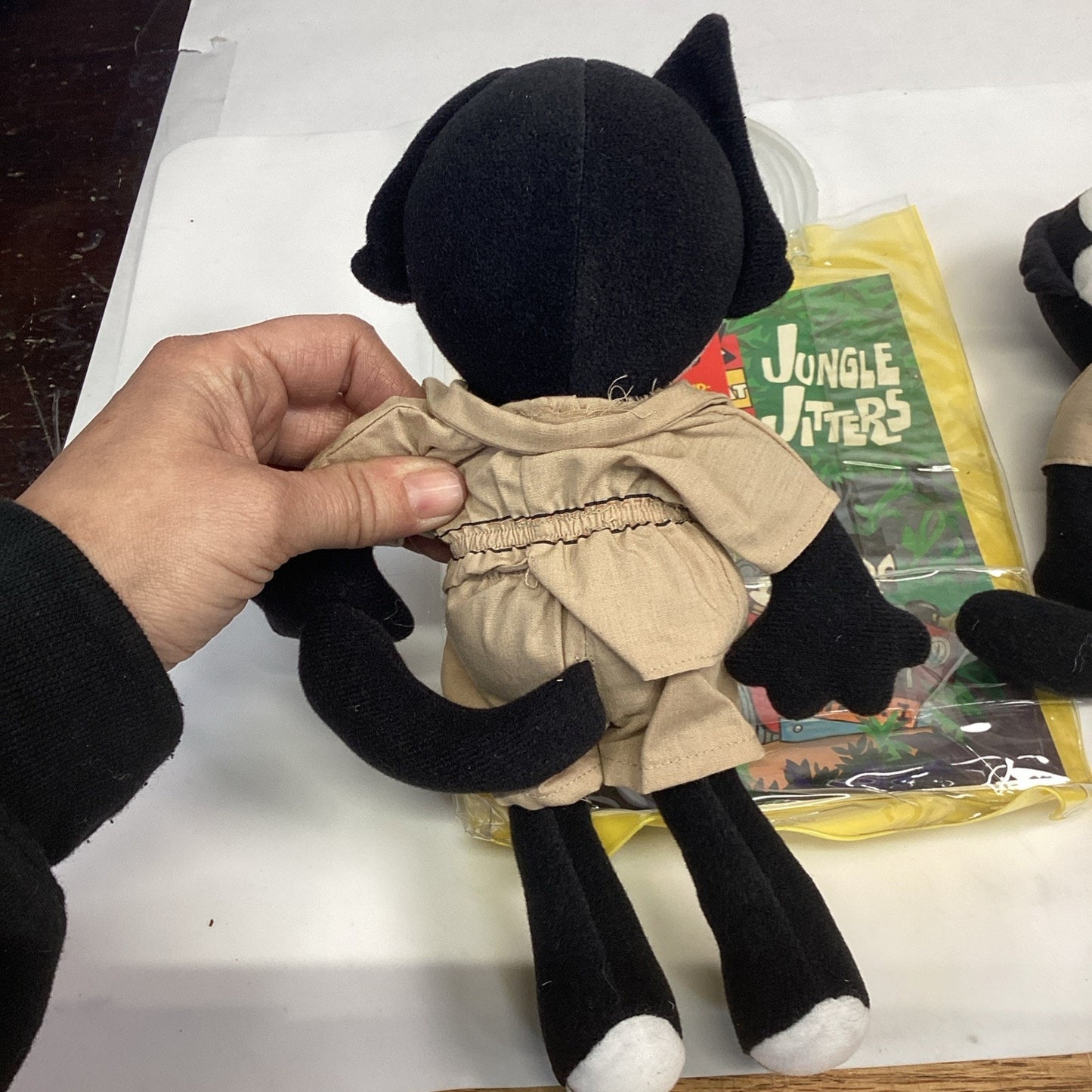 Set Of 2 Felix The Cat Plush Doll & Jungle Jitters Books W/ Carry Bags - New!