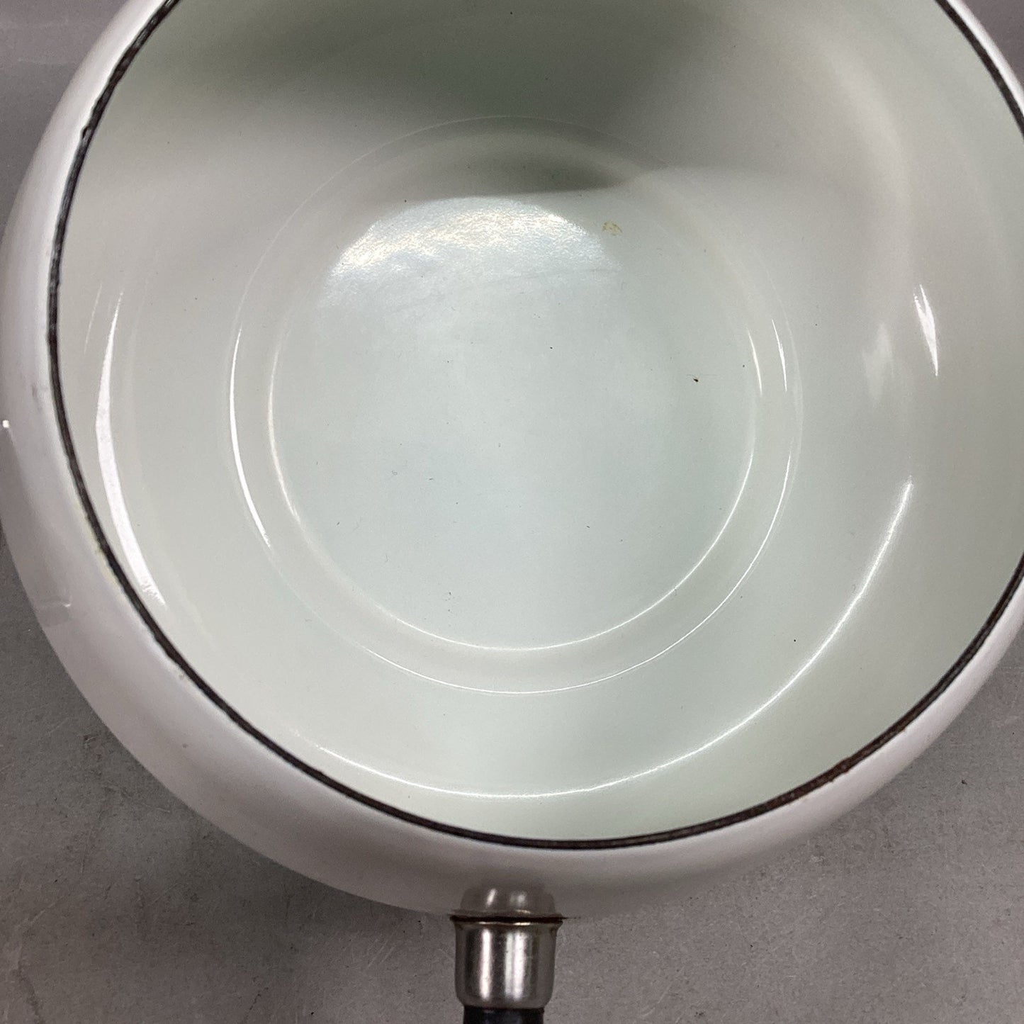 Vintage White Sauce Fondue Pot With Lid