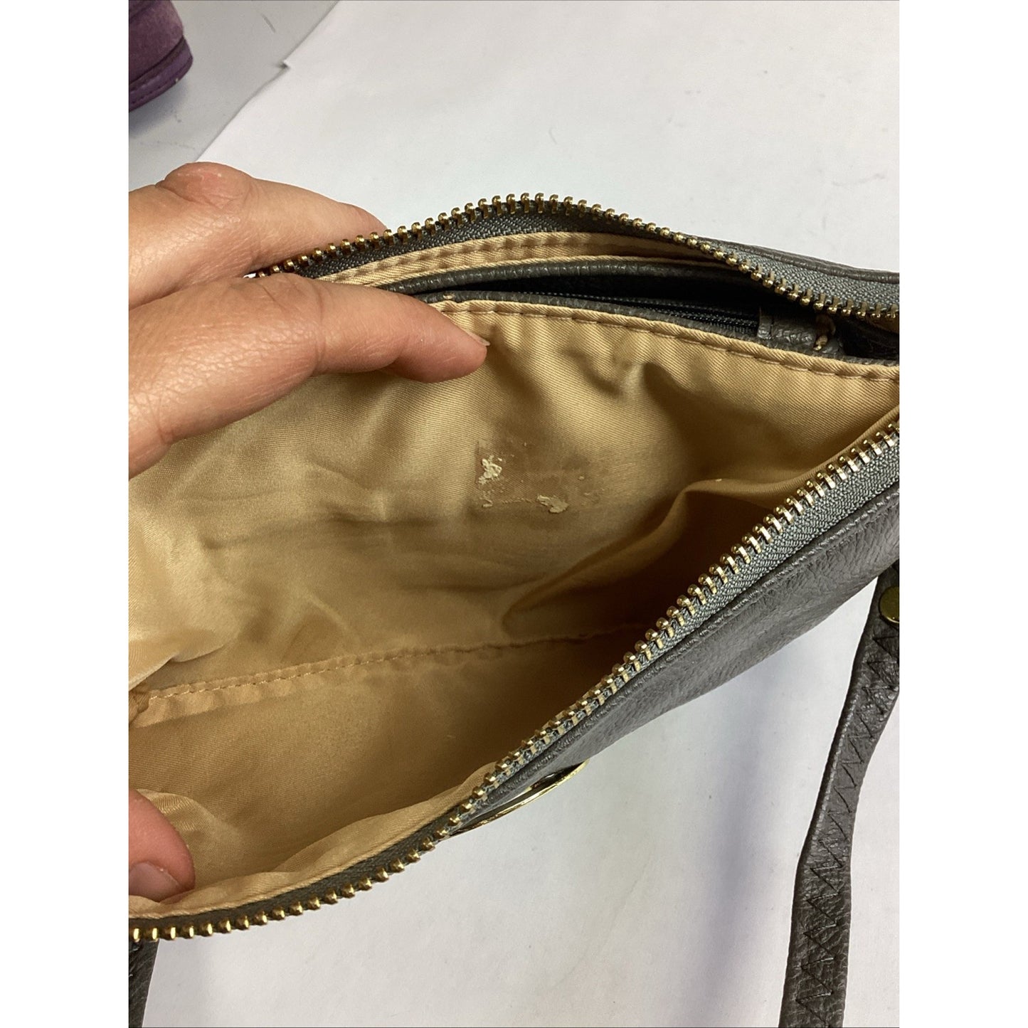 Michael Kors Gray Leather Purse Crossbody Bag