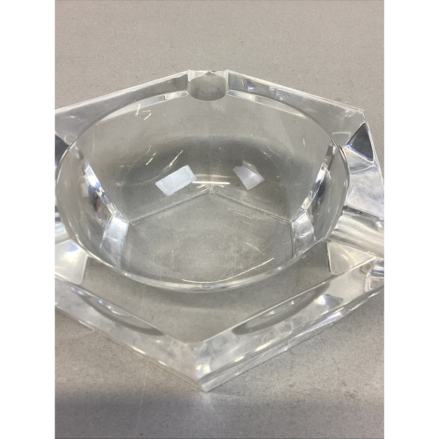 Vintage Signed Val St. LAmbert Vintage Crystal Cigar Ashtray