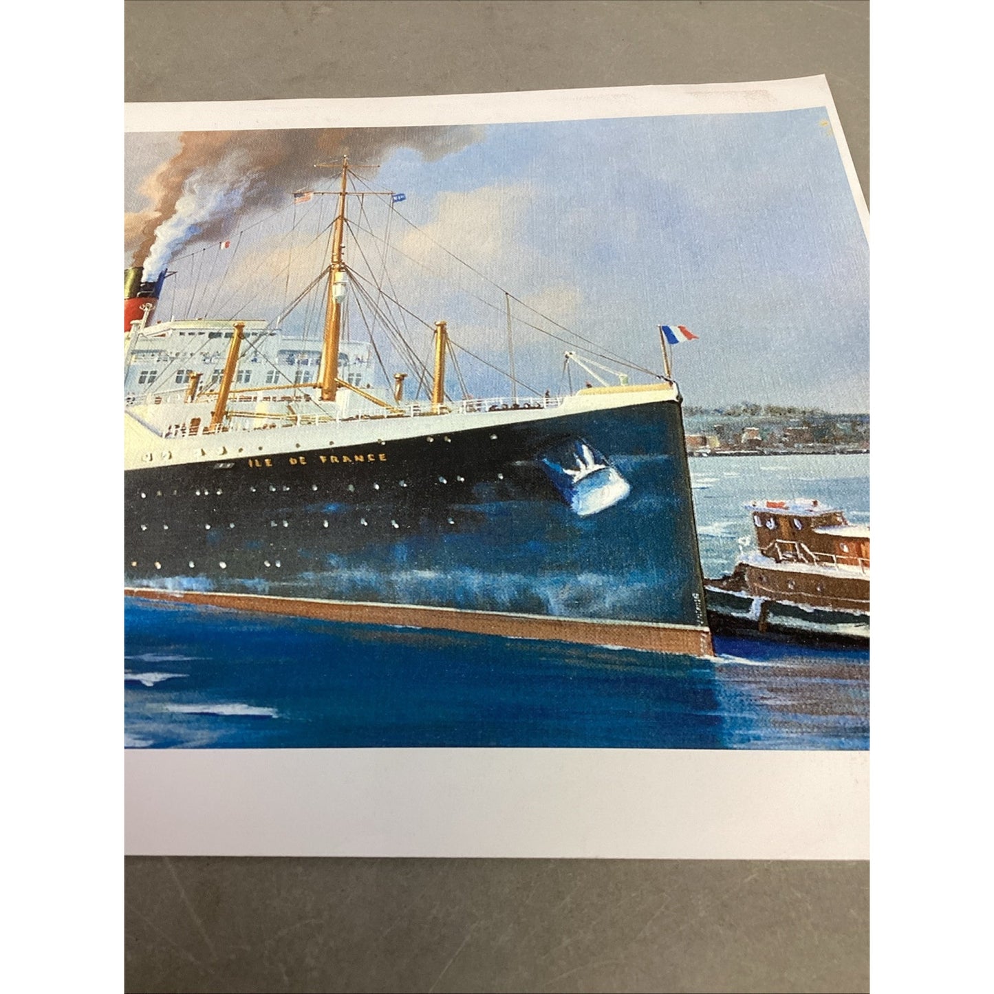 Isle De France Ship Art Poster Print - 11x8.5” & 1 News Article