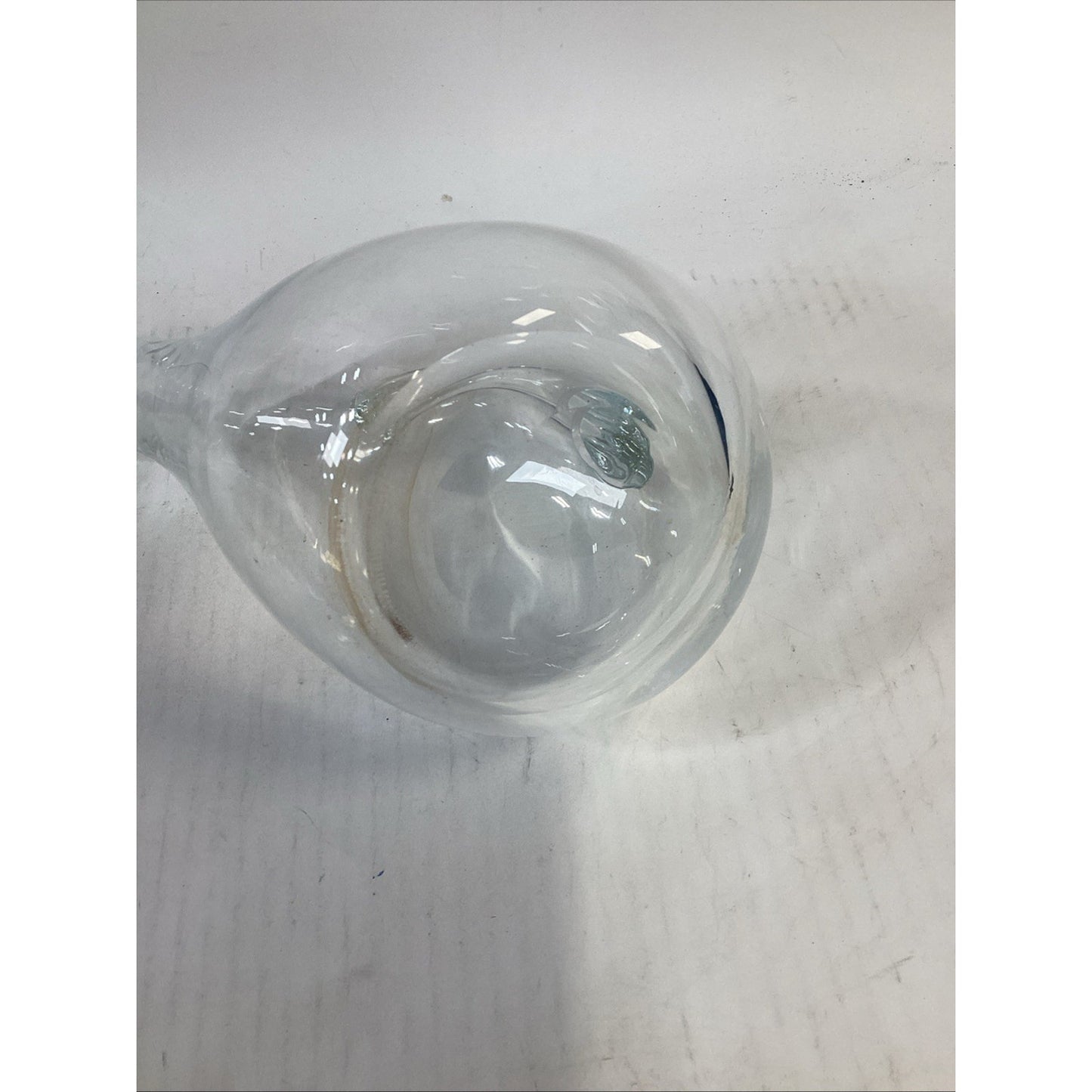 Vintage Bormioli Rocco Hand Blown Glass Pitcher With Handle – 13.5”L