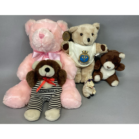 Set Of 5 Vintage Plush Bears/Cabbage Patch Dog - Alcatraz, PA Commonwealth Bears