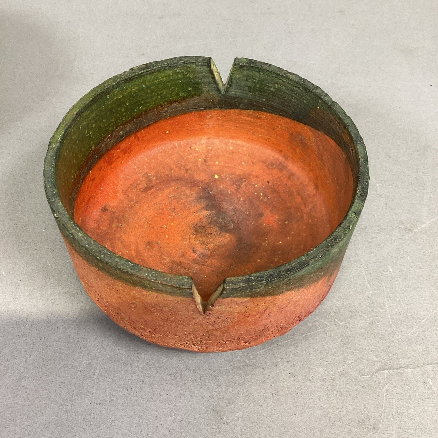 Set Of 2 Handmade Bowls (Glossy Blue & Orange/Green)