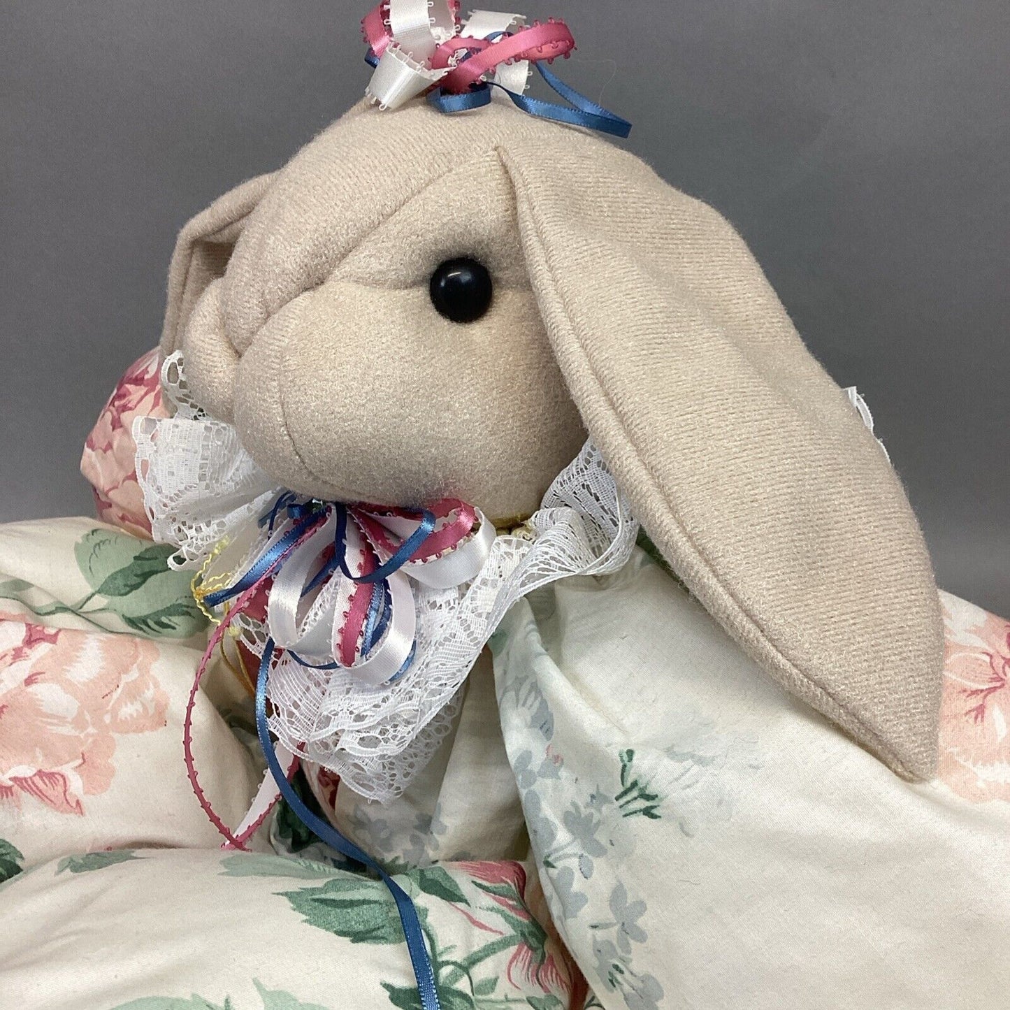 Vintage Collectible Primitive Handmade Plush Bunny Rabbit W/ Tag - 21”