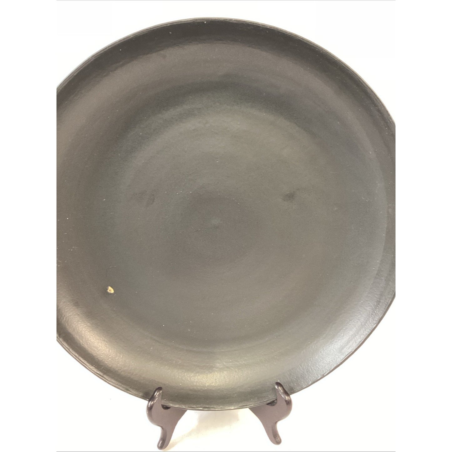 Vintage Large 14.5” Black Matte Raised Plate Platter