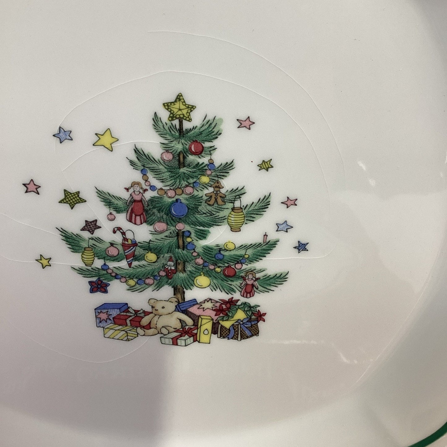 VTG Nikko Happy Holidays Cake Cookie Plate Tray Serving Dish Christmas Tree 10"