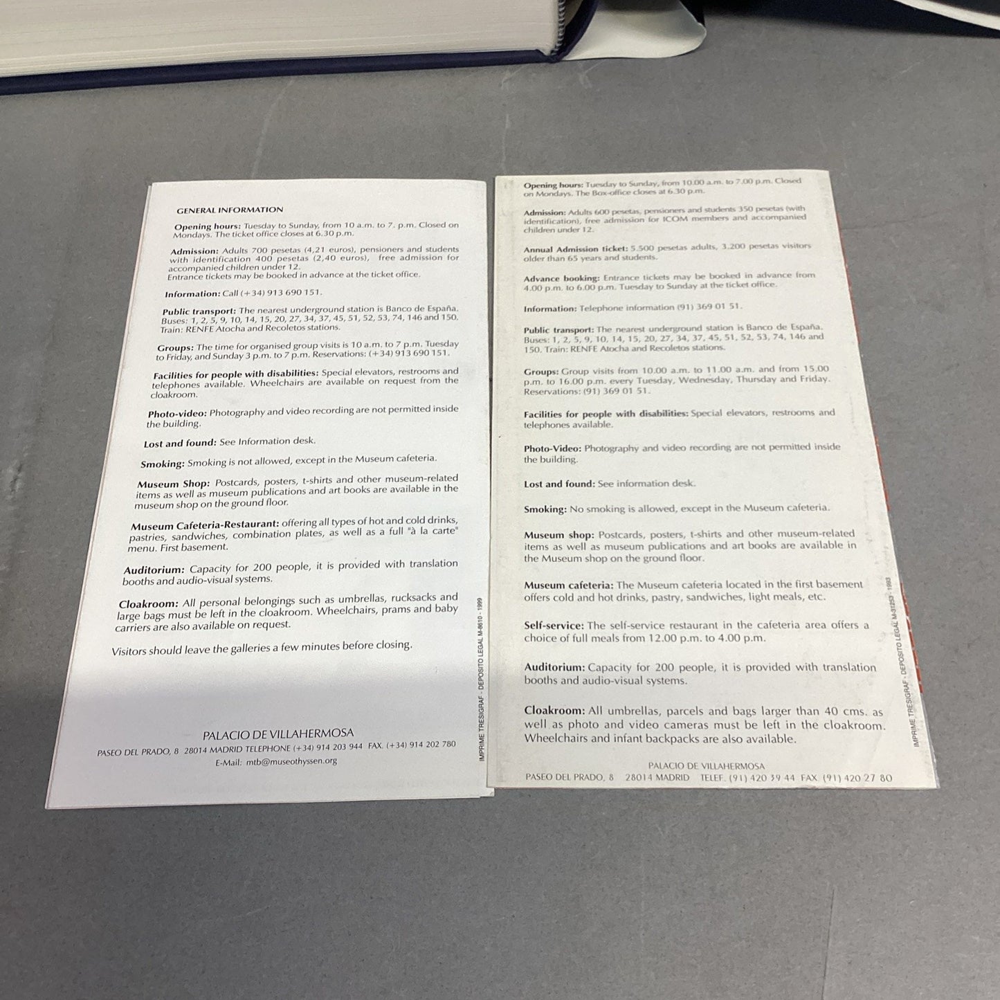 Modern Masters: Thyssen-Bornemisza Museum W/ Newspaper Article & 2 Brochures