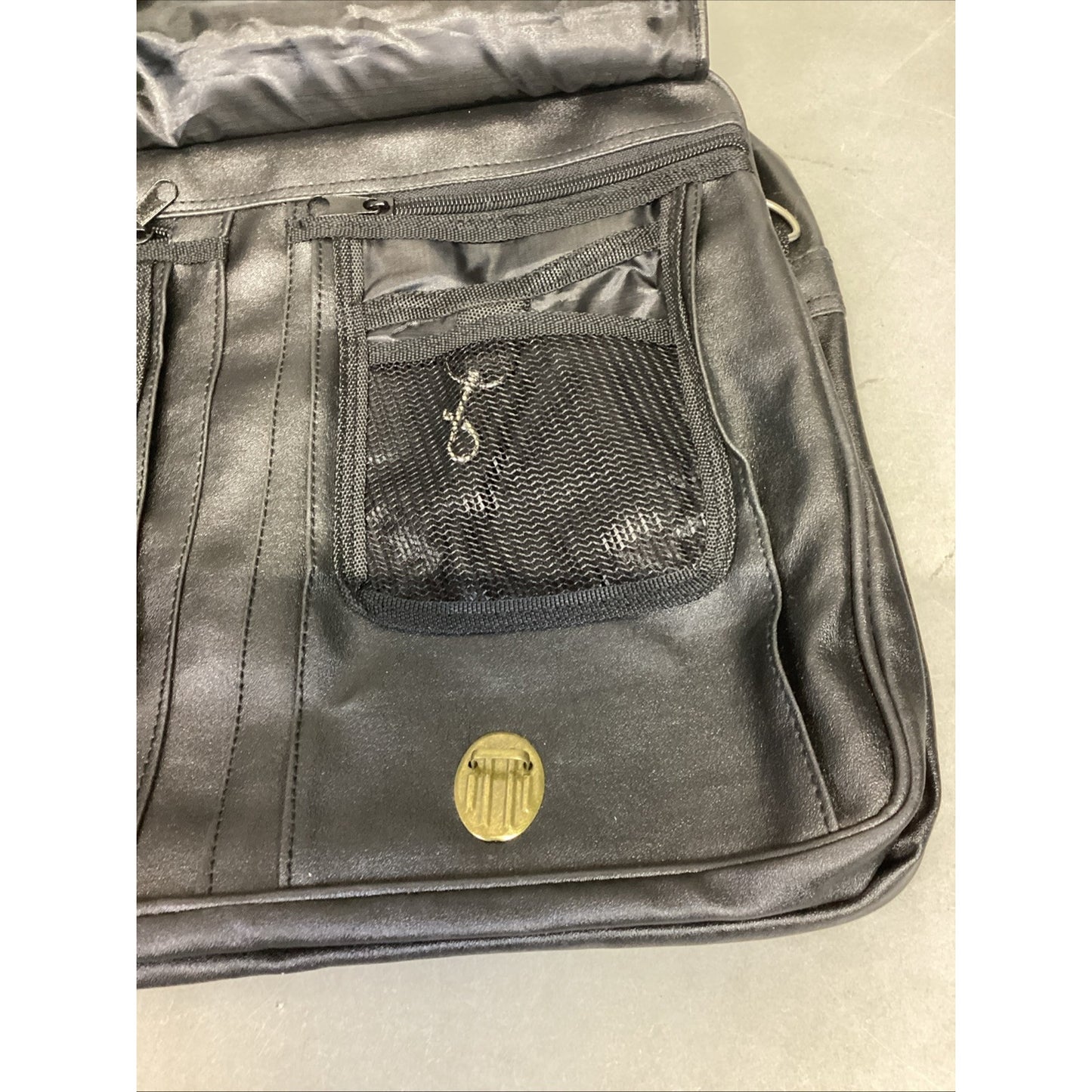 Black Messenger Bag With 3 Straps & 8 Compartment Total