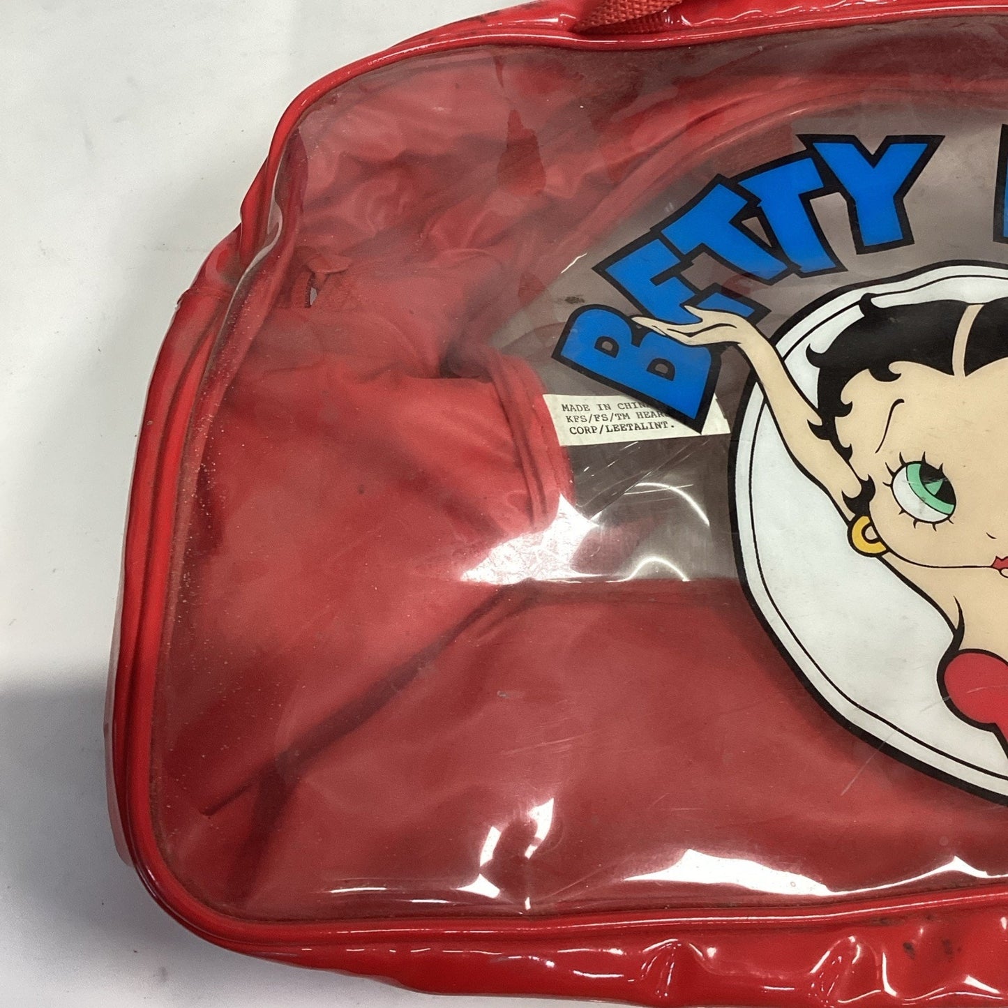 Vintage Betty Boop Clear Duffel Bag W/ Hand Straps And Shoulder Strap