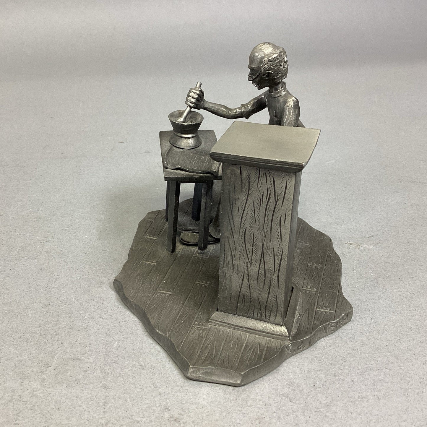 Heritage Pewter Apothecary Compounding Pharmacist Figurine, 3 1/2" Tall