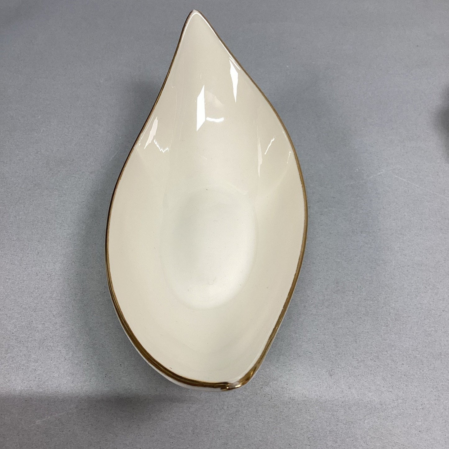 Lot Of 2 - Lenox Candy Nut Serving Dishes - Leaf Shaped/Banana Boat -Made In USA