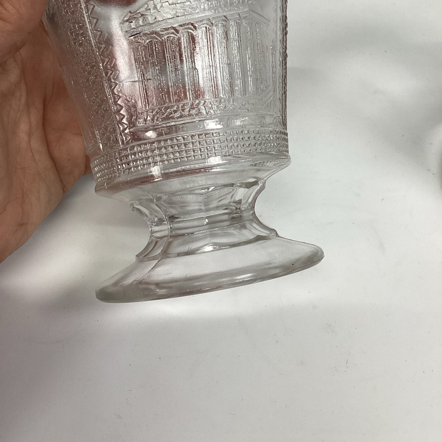 Antique 1880’s EAPG ADAMS & CO EGYPTIAN SPHINX PATTERN GLASS SPOONER