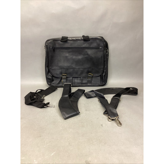 Black Messenger Bag With 3 Straps & 8 Compartment Total
