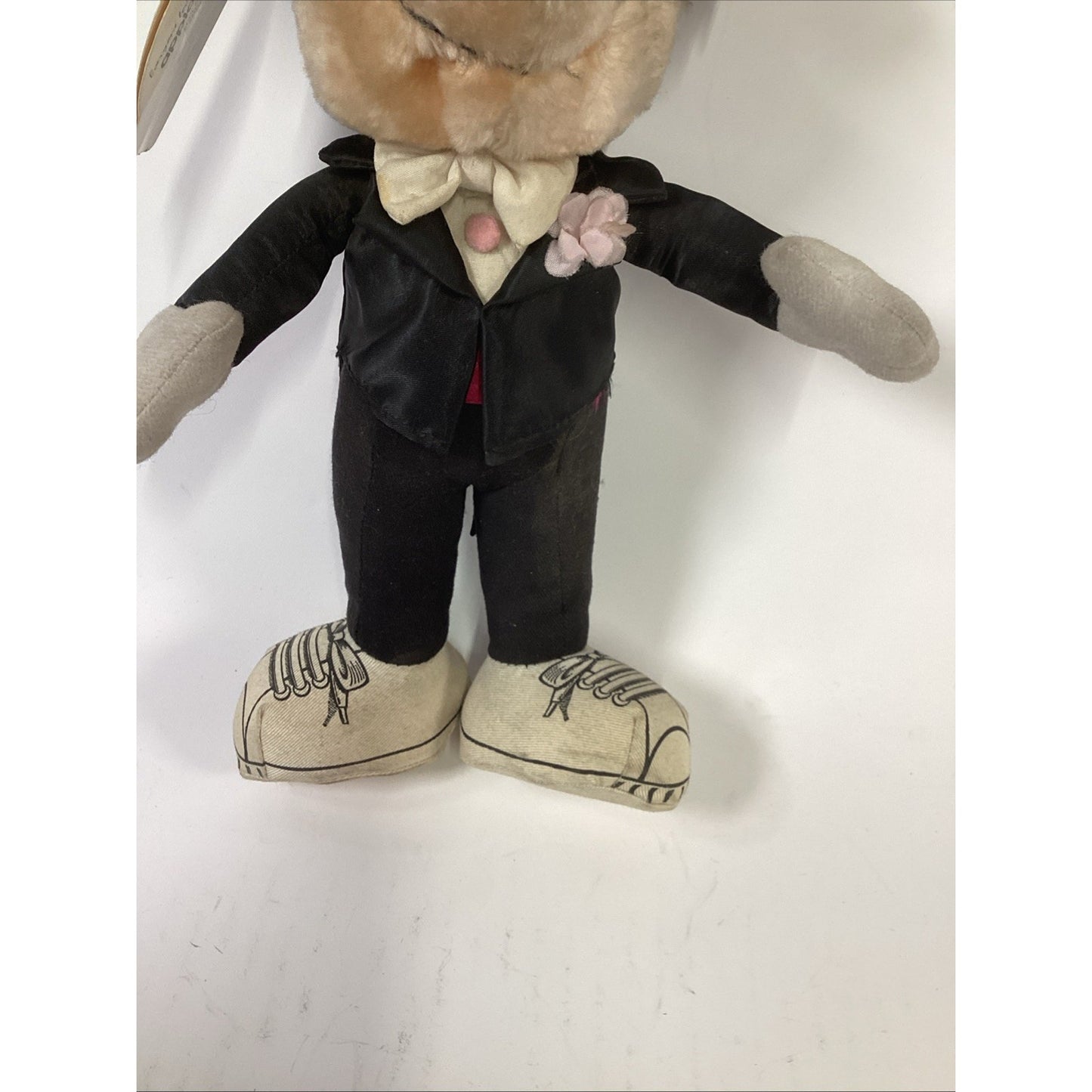 Disney 10” Mickey Mouse Tagged 60th Anniversary Black Tuxedo Plush Applause NOS